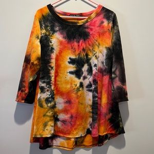 Tie dye long sleeve blouse